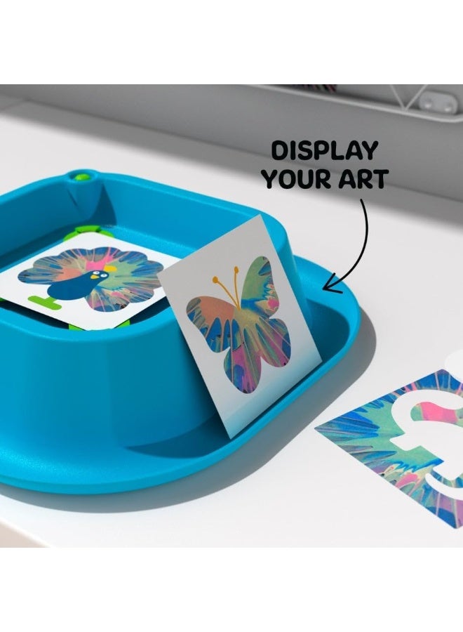 Discovery 3D Neon Spin Motorized Art Station Includes Spin Machine, 3D Glasses, Paints, Templates, Paper | Arts and Crafts for Kids | Supplies Painting Set Activity Kit for Boys & Girls - Image 2